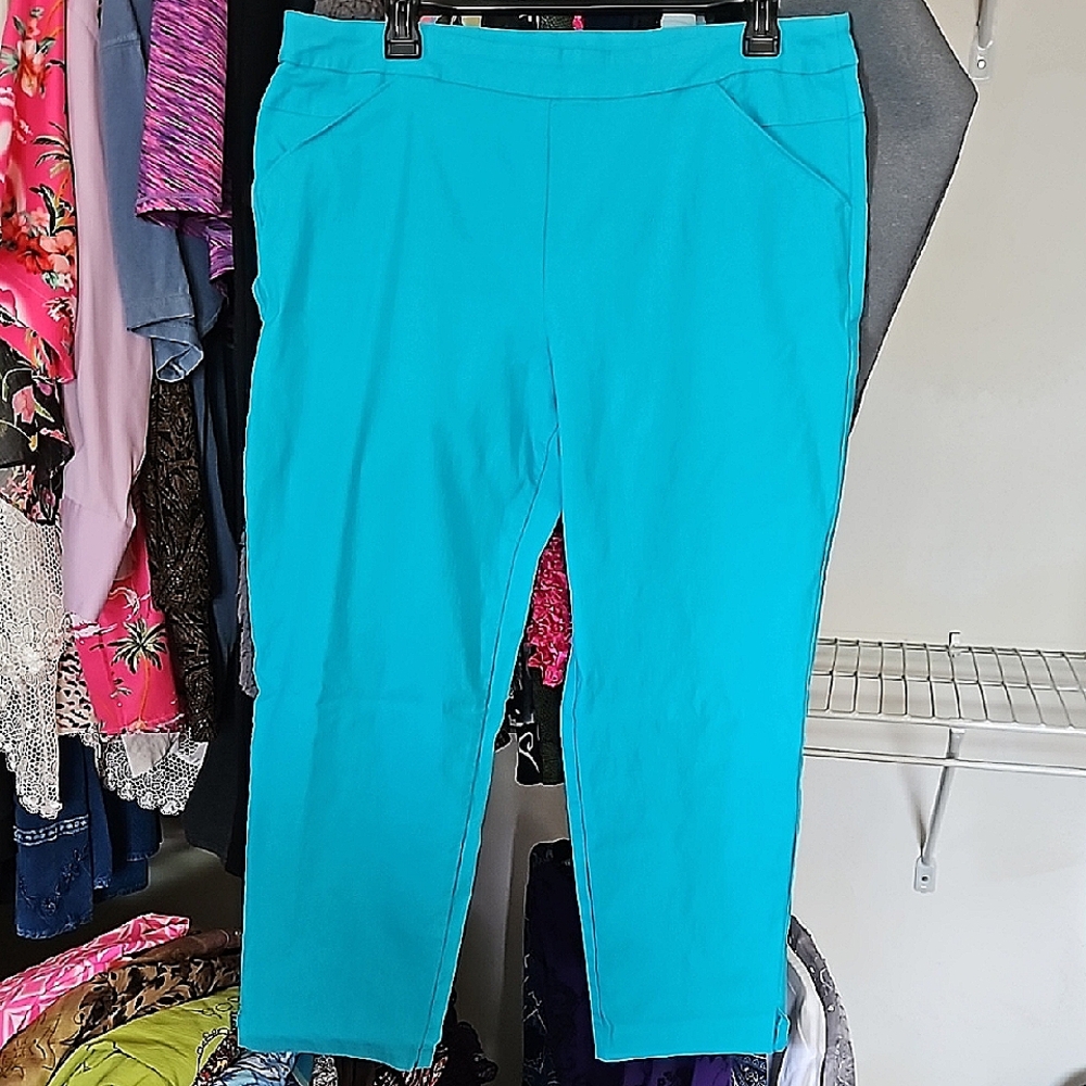 COCONUT ROW 16P TEAL BLUE WOMEN'S PANTS